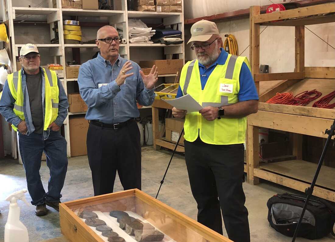 NioCorp CEO Mark Smith talks to a group of investors Oct. 6, 2021, about the prospects for a mine near Elk Creek in southeast Nebraska. Smith is a former CEO of Molycorp.