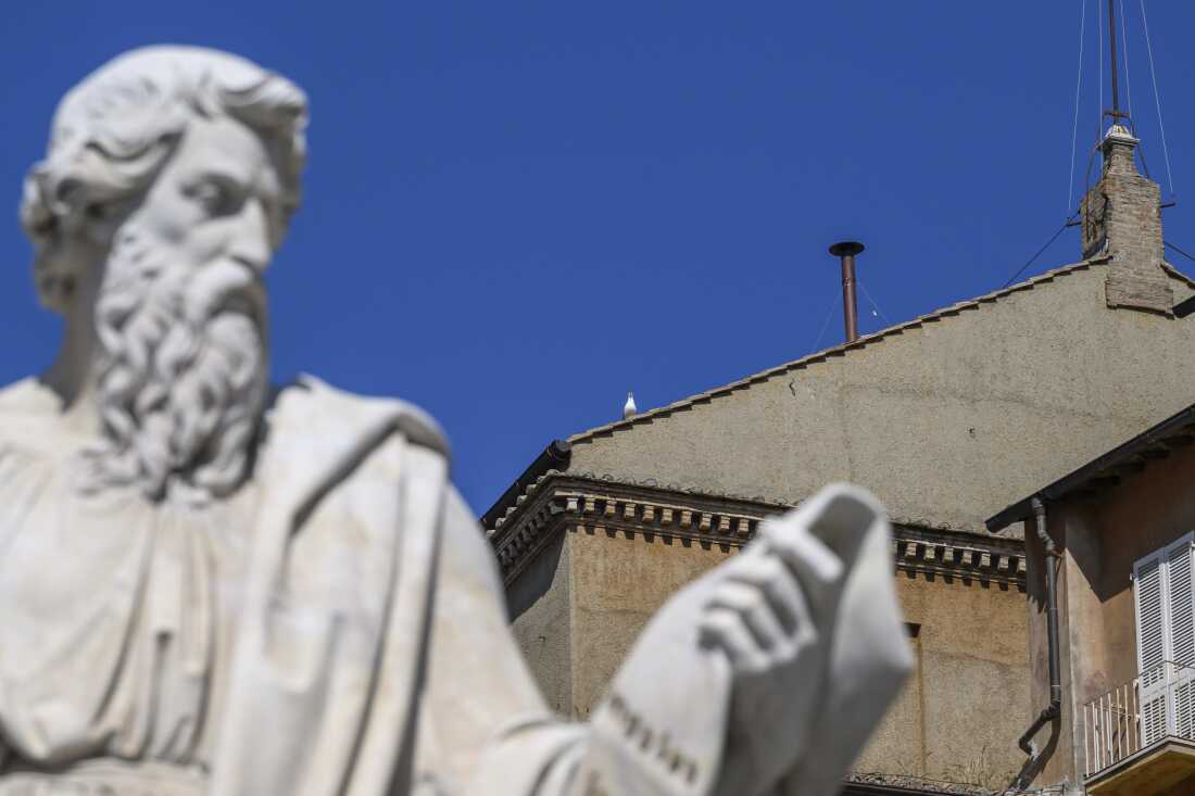 All eyes are on the chimney on the roof of the Sistine Chapel, in Vatican City.