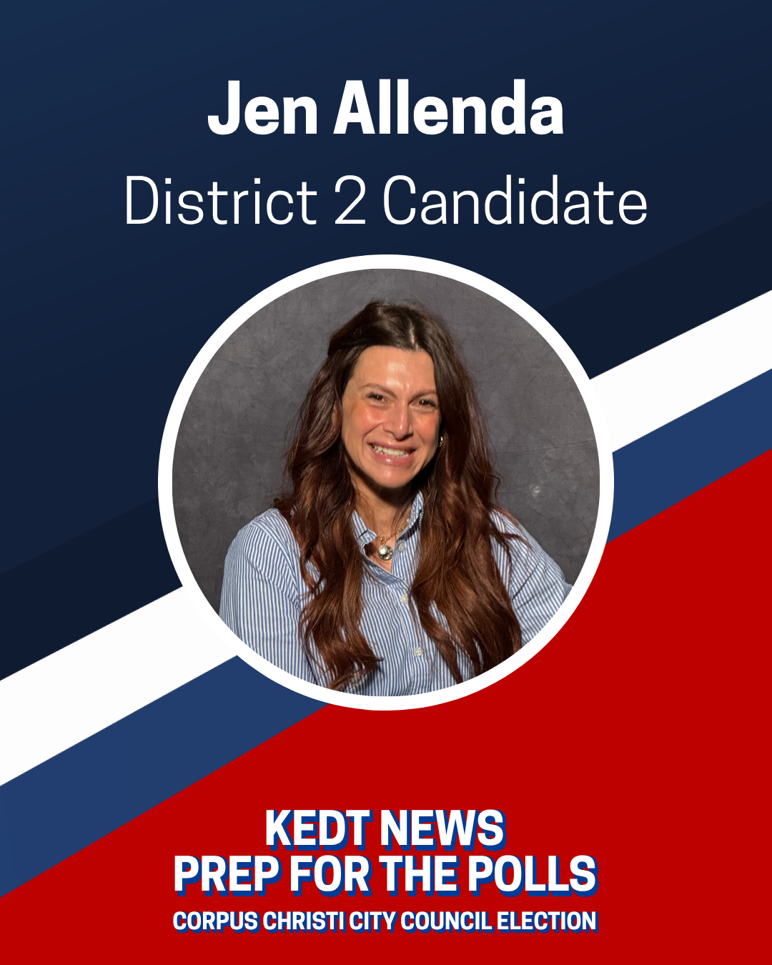 Jen Allende District Two City Council candidate graphic