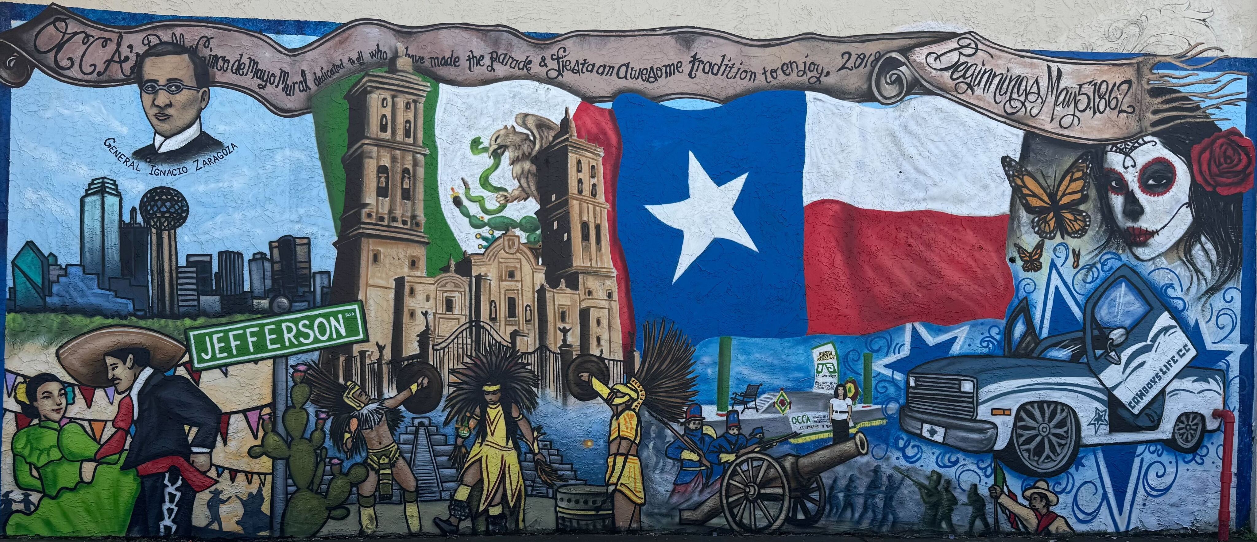 Dallas artist gives a historic Jefferson Boulevard mural a