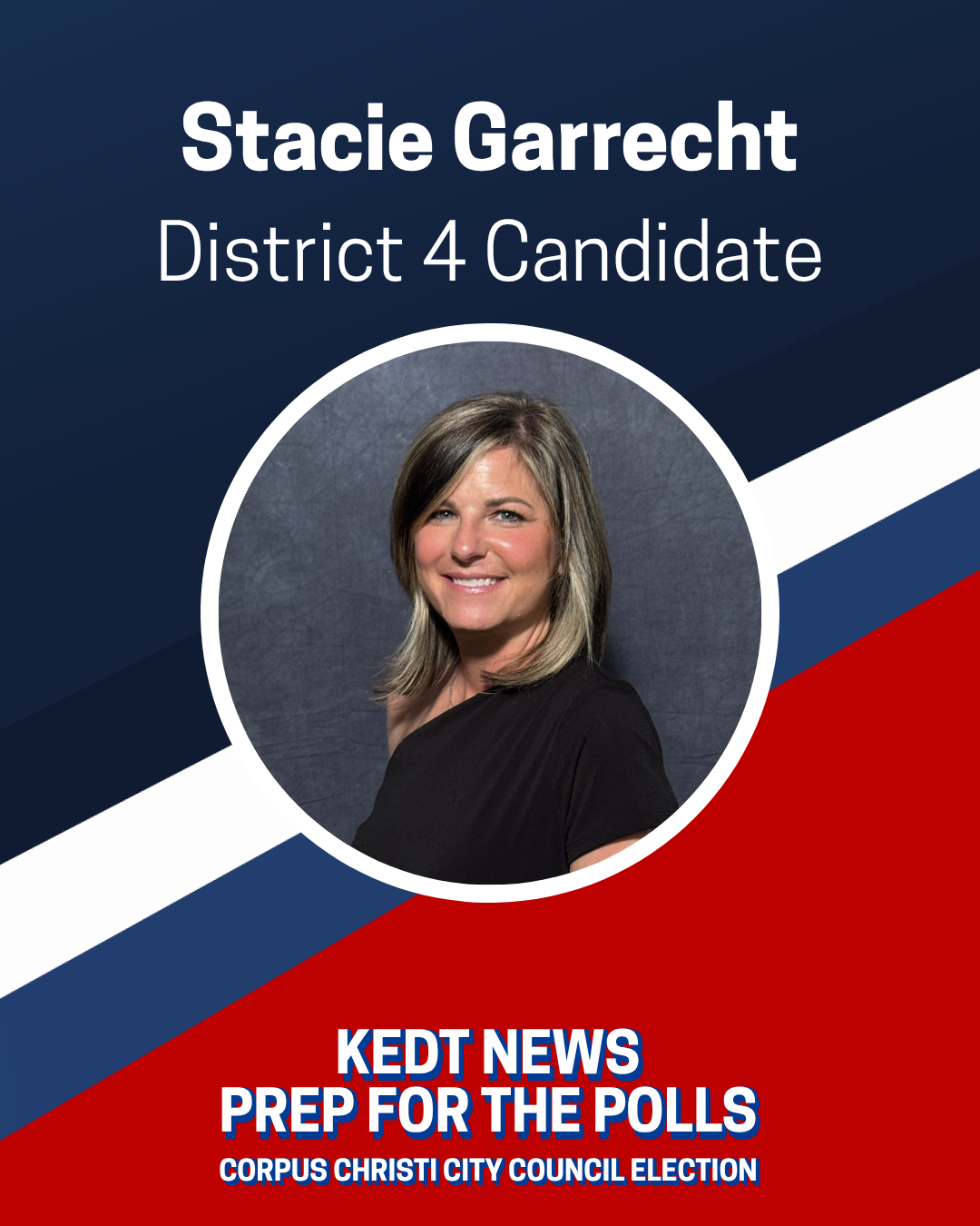 Stacie Garrecht District Four City Council candidate graphic