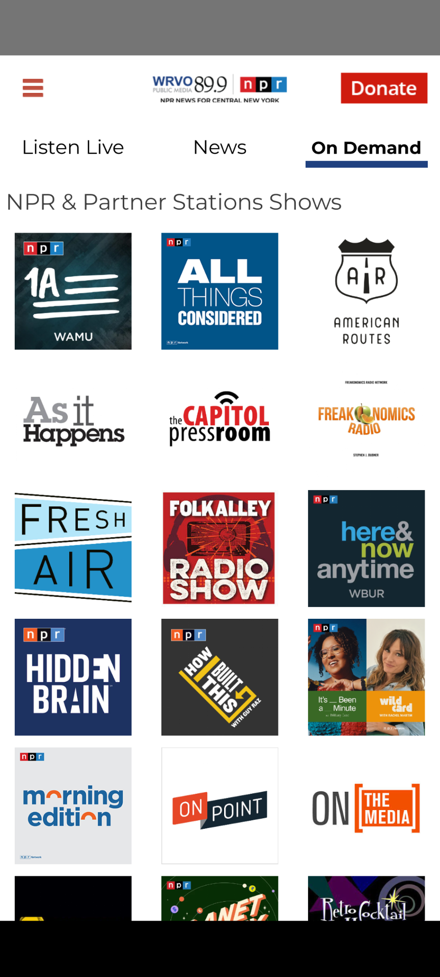 WRVO App NPR On Demand