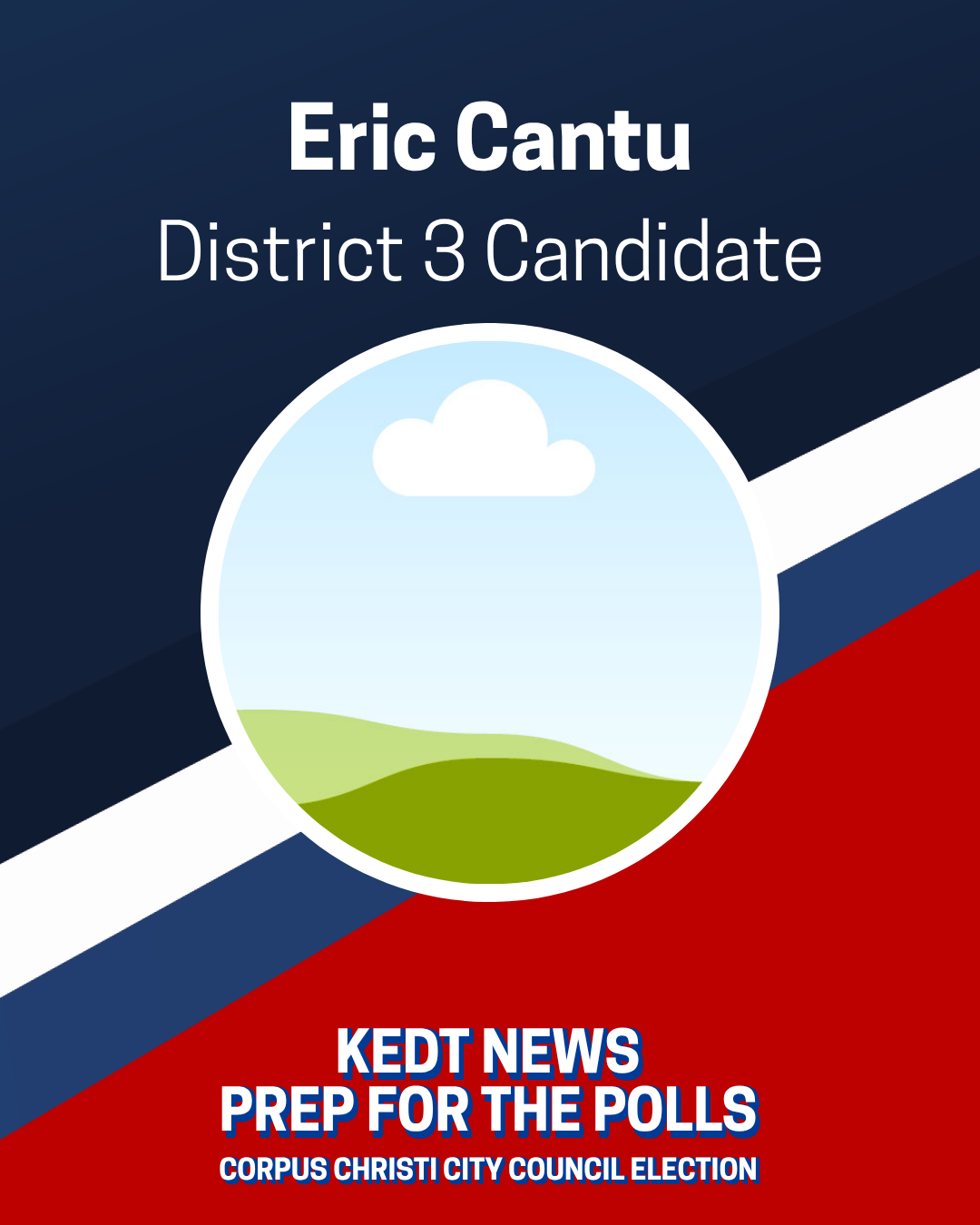 Eric Cantu District Three City Council candidate graphic