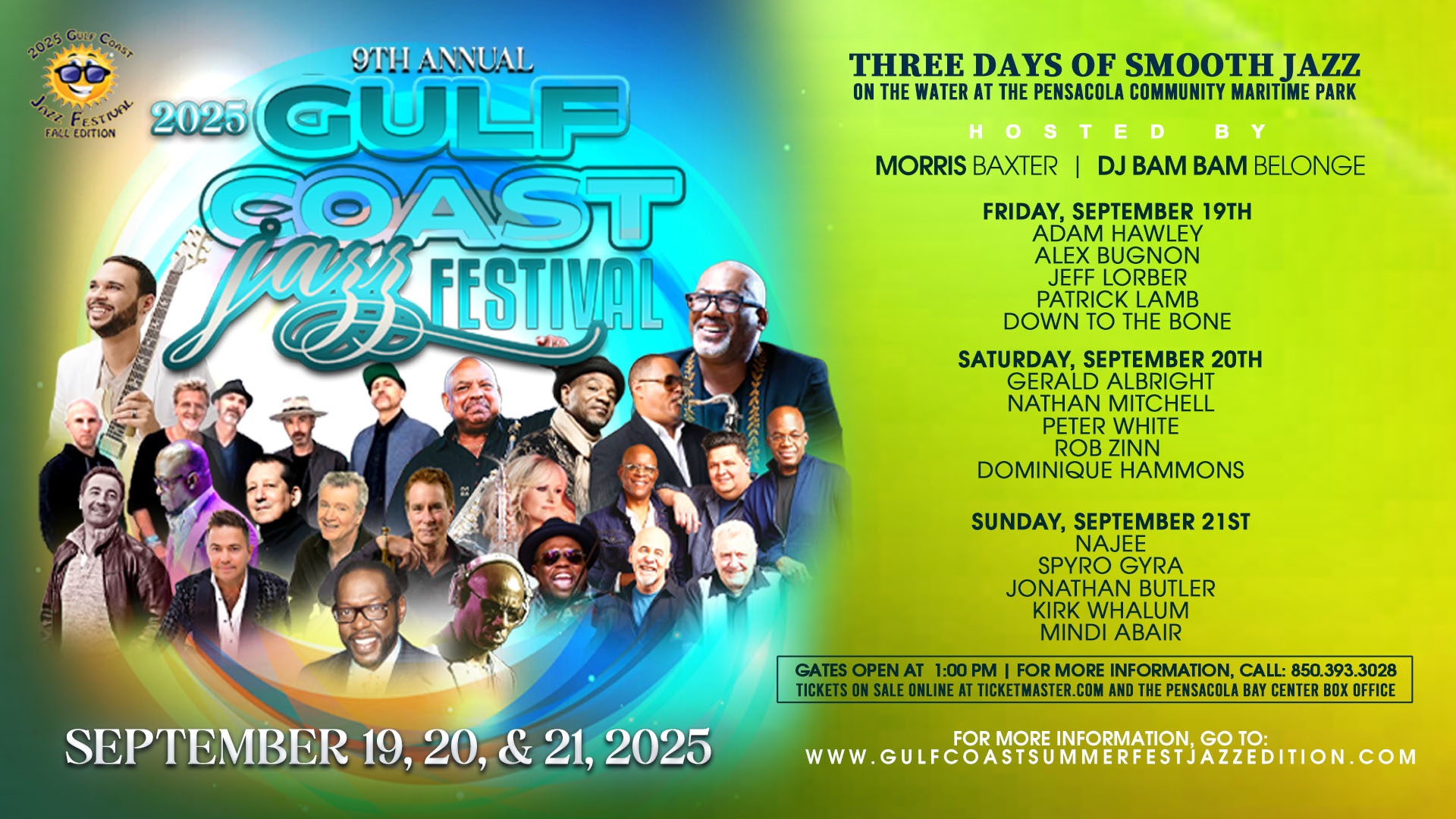 September 19-21: 9th Annual Gulf Coast Jazz Fest in Pensacola