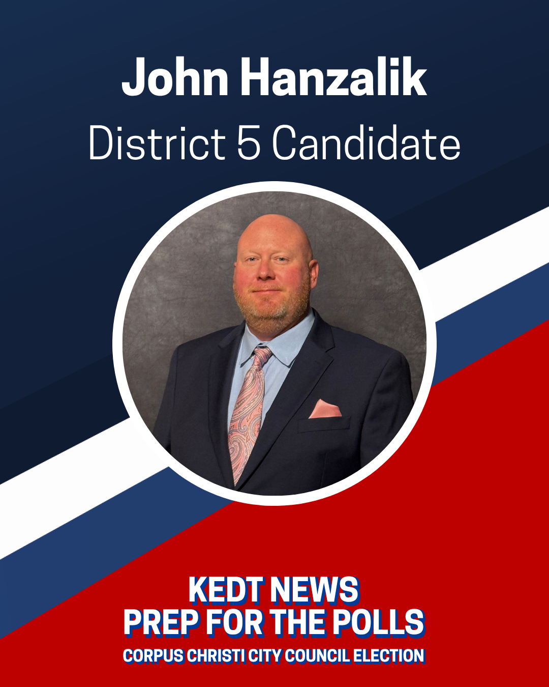 John Hanazlik District Five City Council candidate graphic