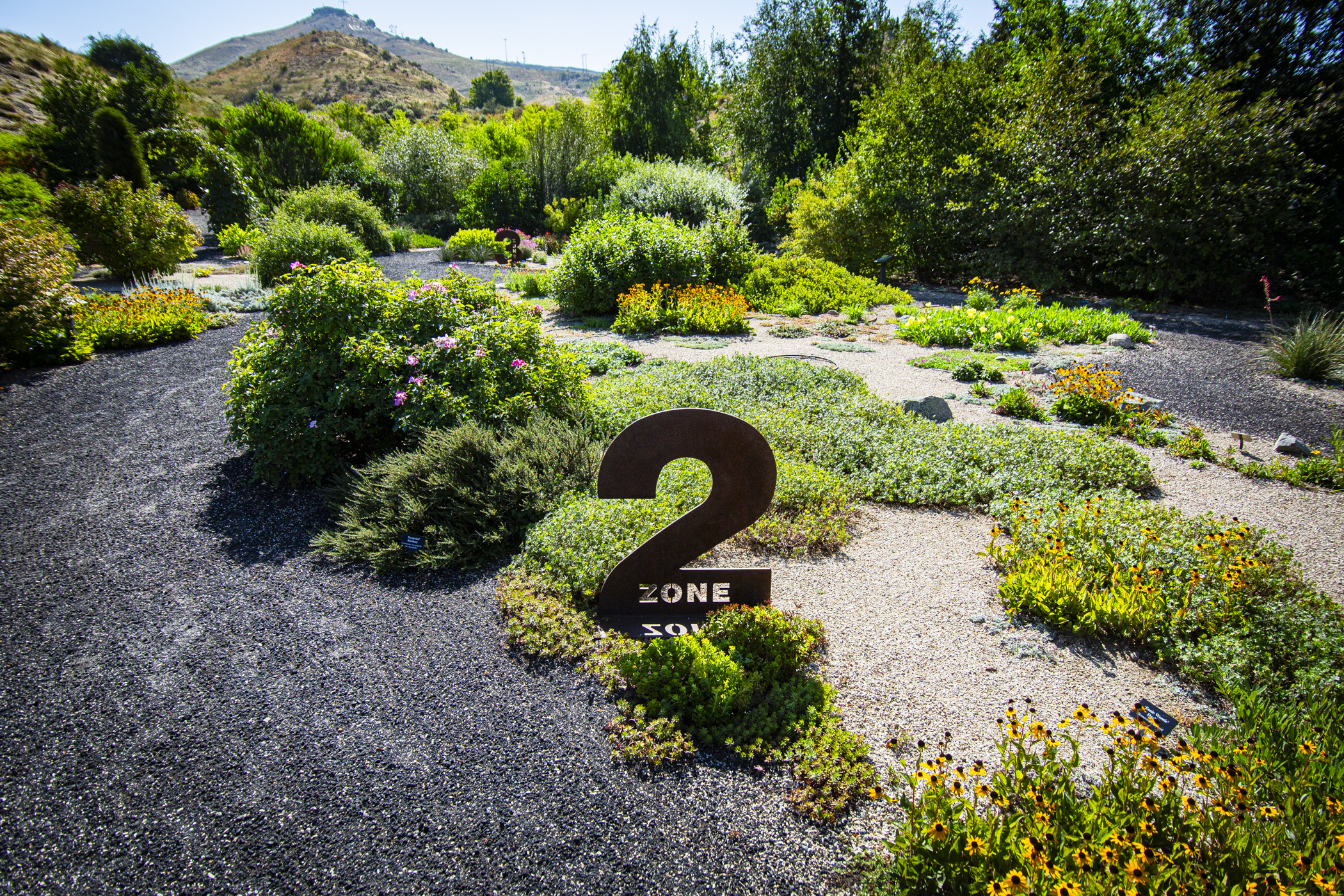 The Idaho Firewise demonstration garden in Boise is divided into three zones, each of which is full of a number of appropriate, fire-conscious plant species and based on distance from the home.
