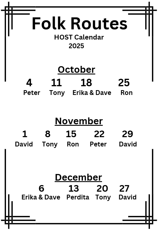 Folk Routes HOST Calendar