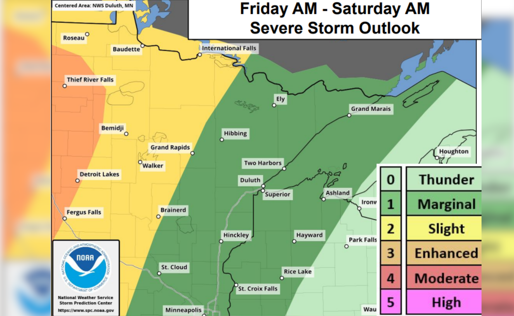 Severe storms possible Thursday through Saturday amid high