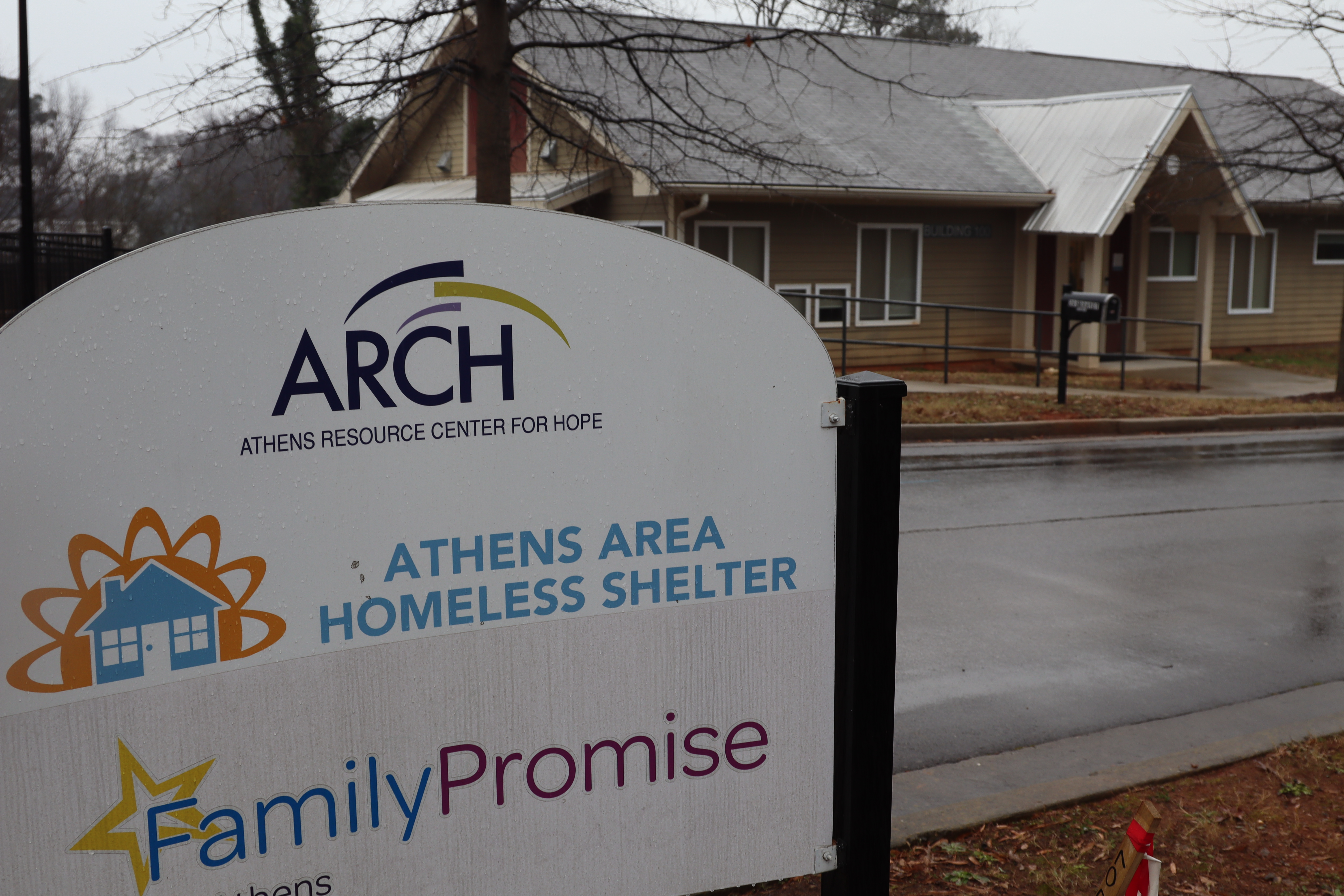 Homeless Shelter Road Sign