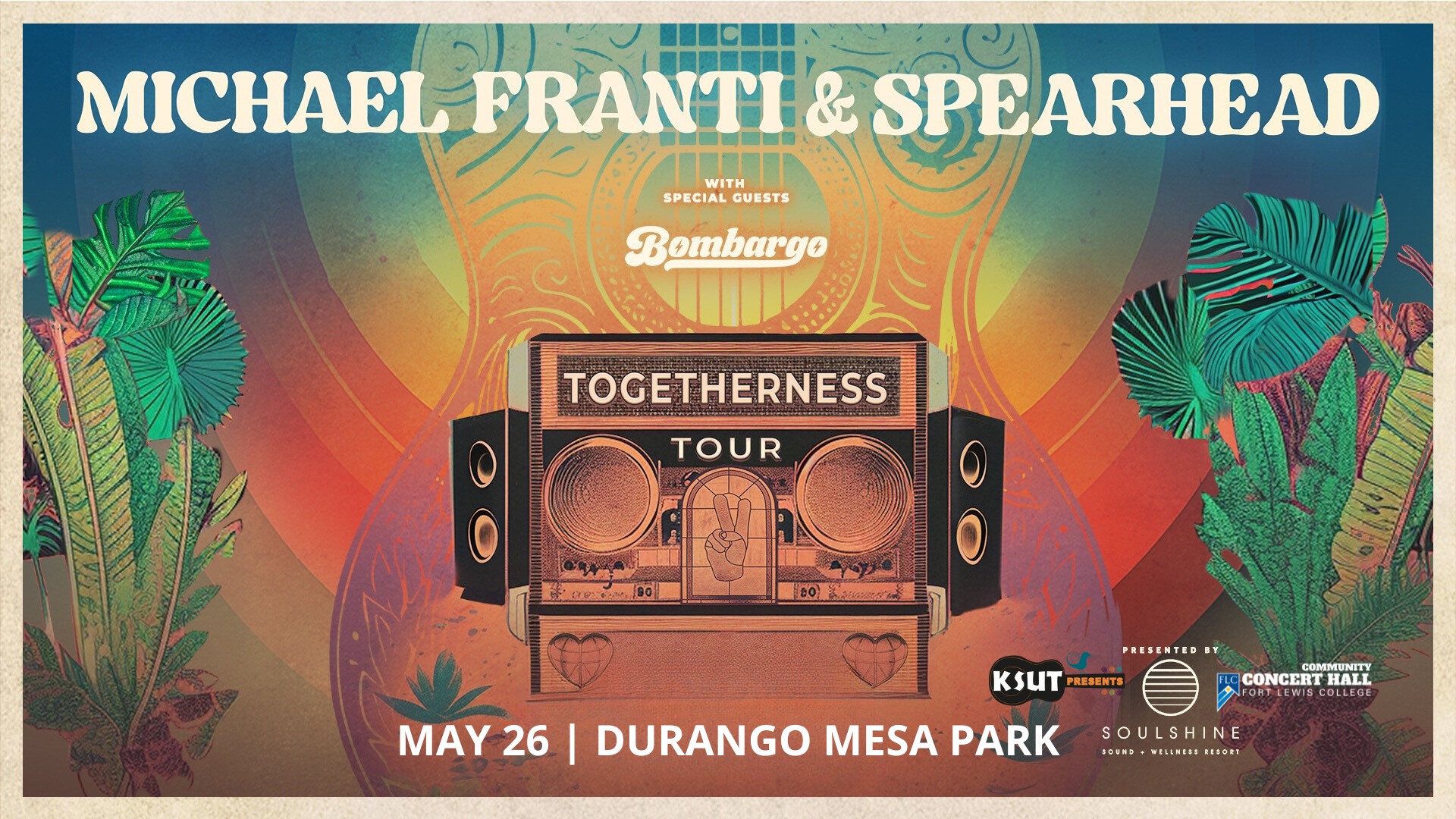 KSUT presents Michael Franti & Spearhead on May 26 at Durango Mesa
