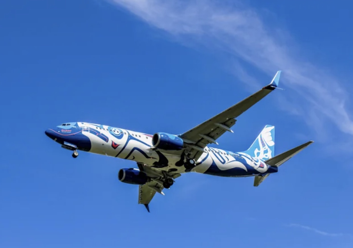 Flying salmon: Alaska Airlines unveils its latest traveling canvas featuring formline art by Crystal Worl Flying salmon: Alaska Airlines unveils its latest traveling canvas featuring formline art by Crystal Worl