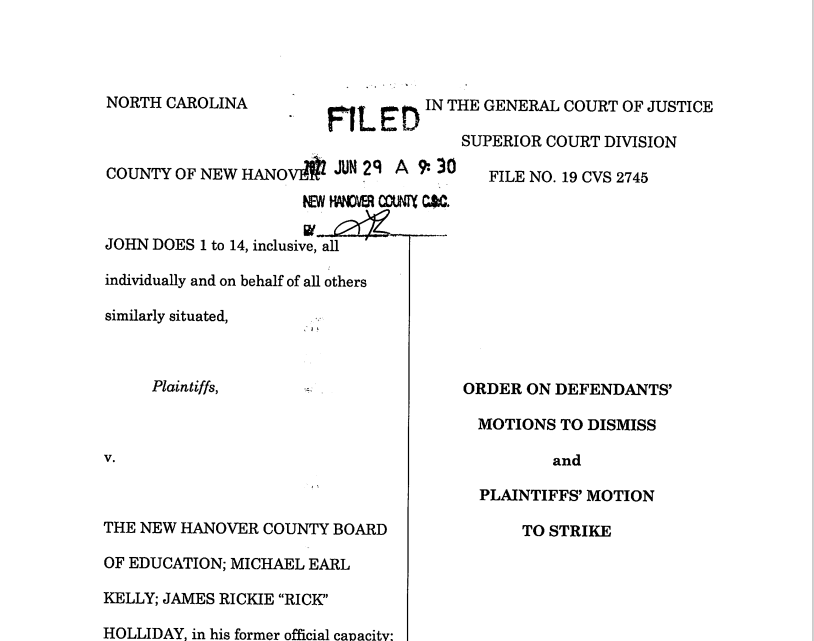 The civil suit against NHCS is on hold until a three-judge panel makes a  ruling | WHQR