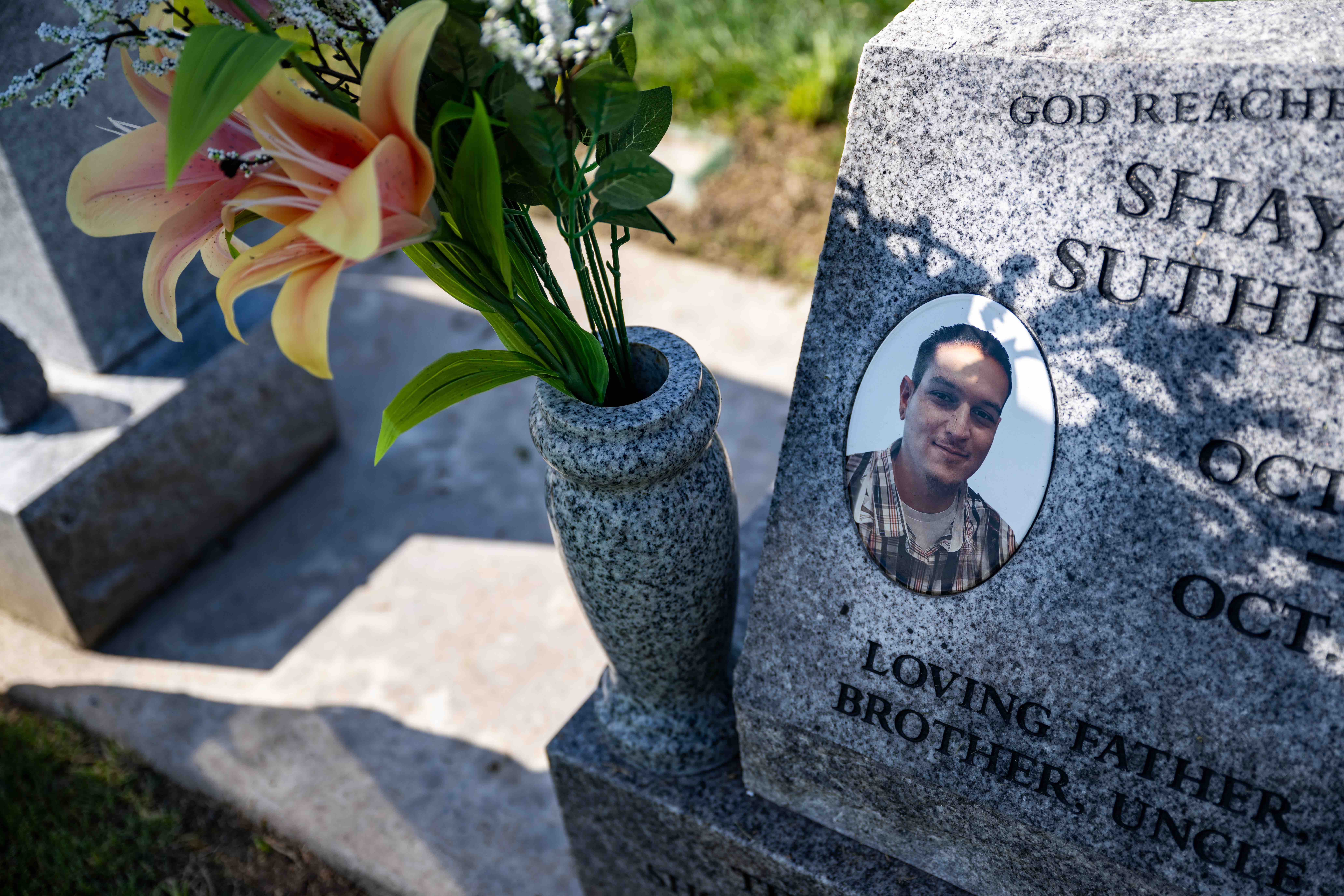 at the Park View Cemetery in Manteca, Calif., on Feb. 24, 2024.