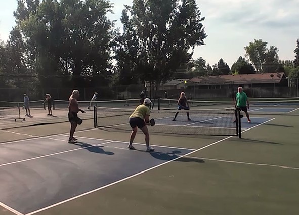 Pckleballers in Manitou Park in Boise.