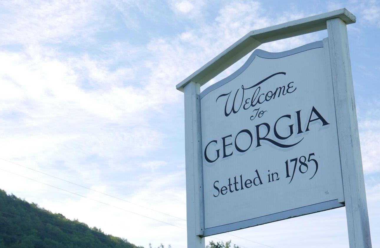 アリシアスタン　Georgia Welcome Lei Georgia welcome sign hi-res stock photography and images - Alamy