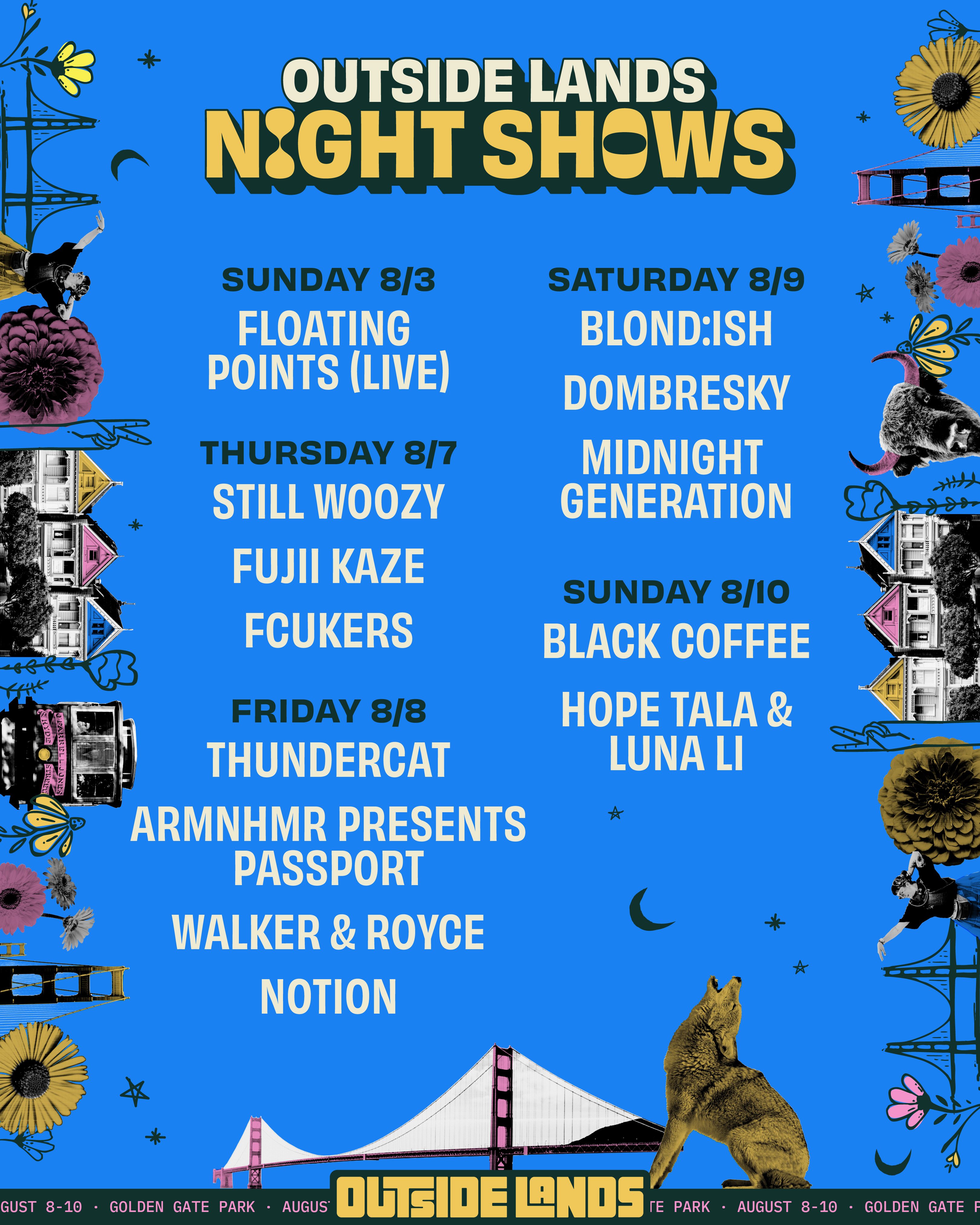 Outside Lands announces 2025 Night Shows lineup featuring