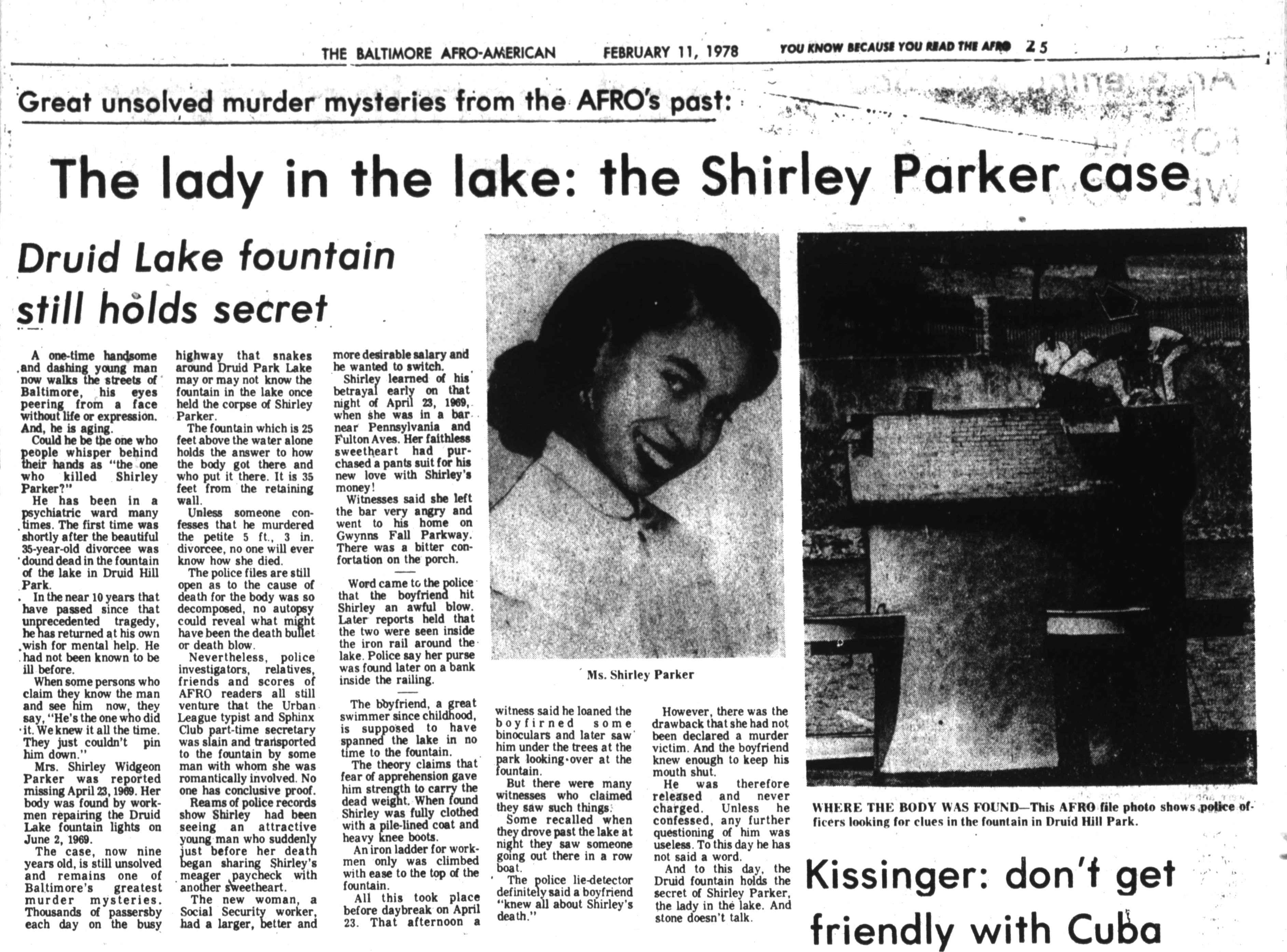 Baltimore's AFRO News covered the real 'Lady in the Lake' | WYPR