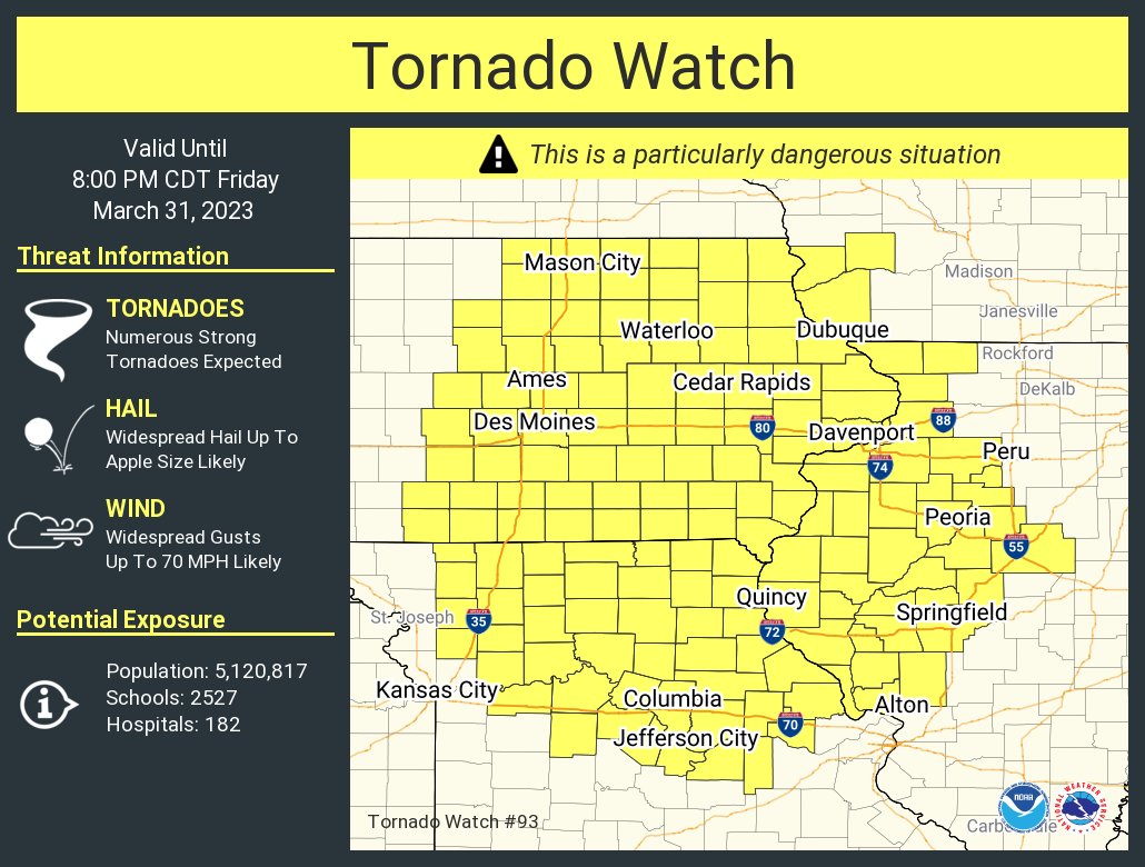 Unit Tornado 160　23-24 Tornado Watch, strong wind advisory issued for region