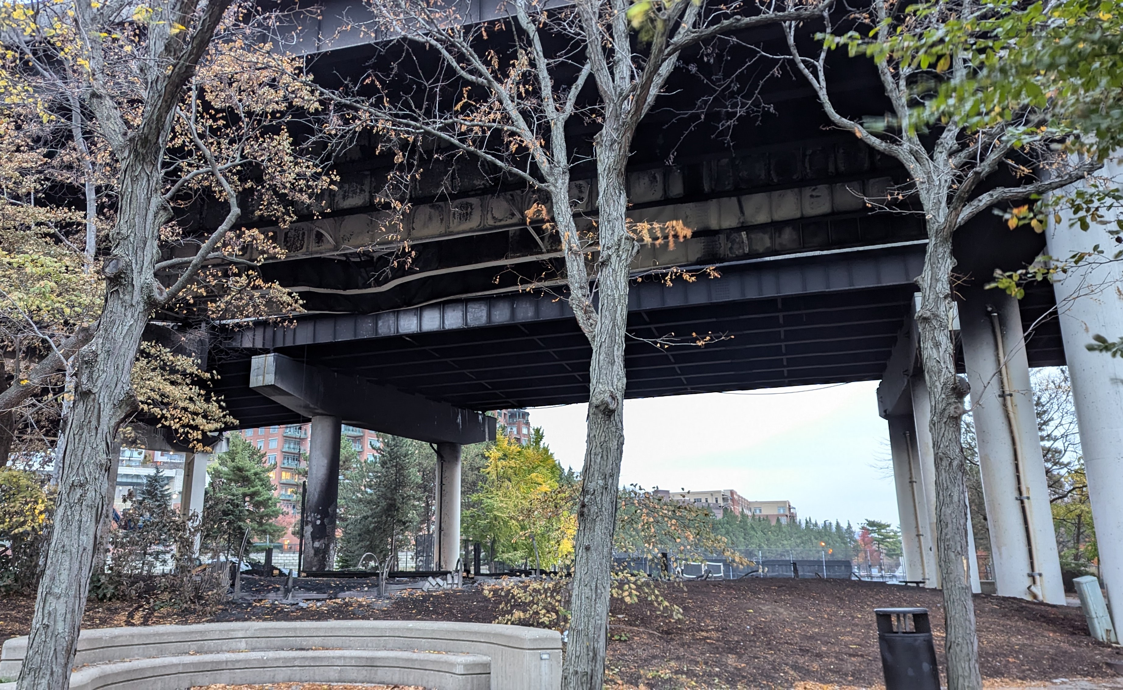 Repairs on fire-damaged I-471 bridge approach begin with 'shoring
