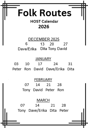 Folk Routes HOST Calendar