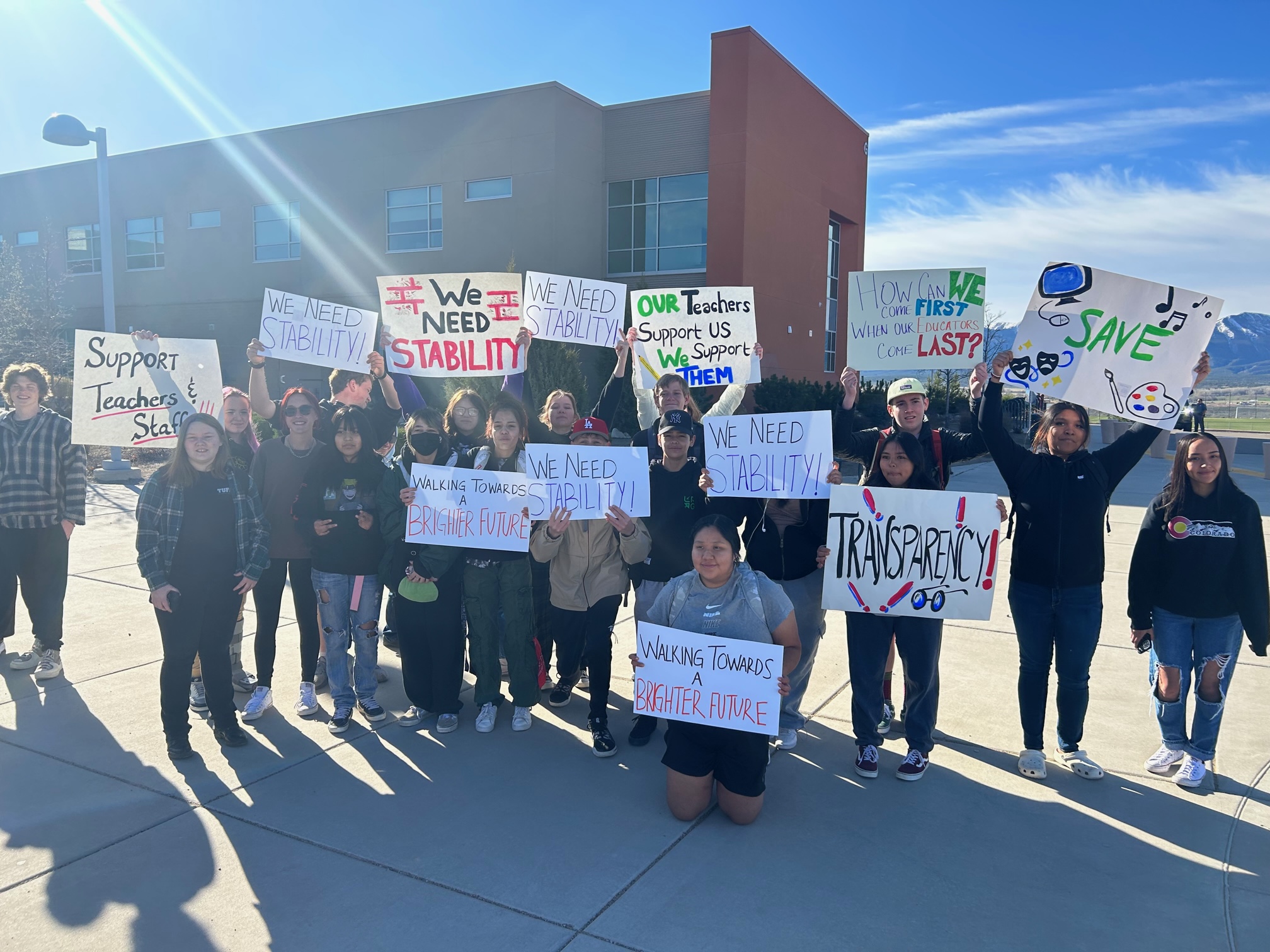 Montezuma-Cortez High School students walk out in protest of recent changes in school administration - Vimarsana News