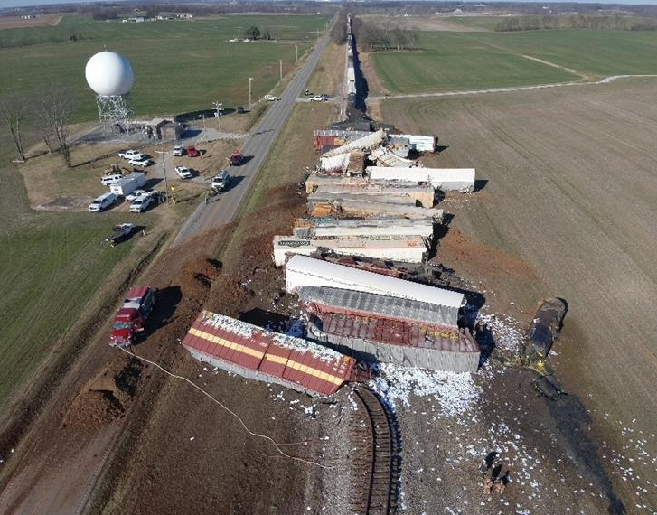 Todd Co. train derailment leads to fire, blocked tracks and roadway