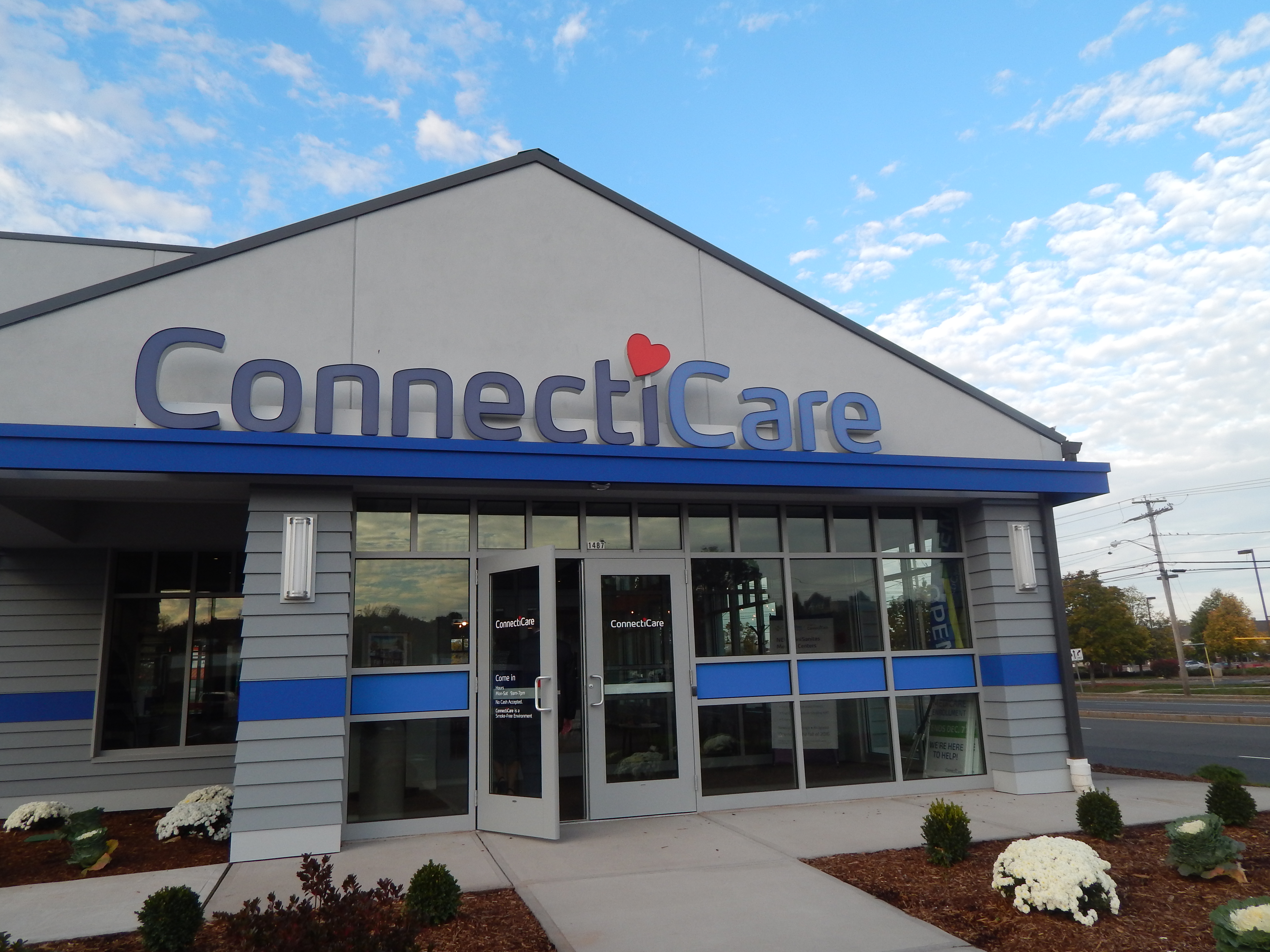 The exterior of a ConnectiCare office building with the company name on the facade