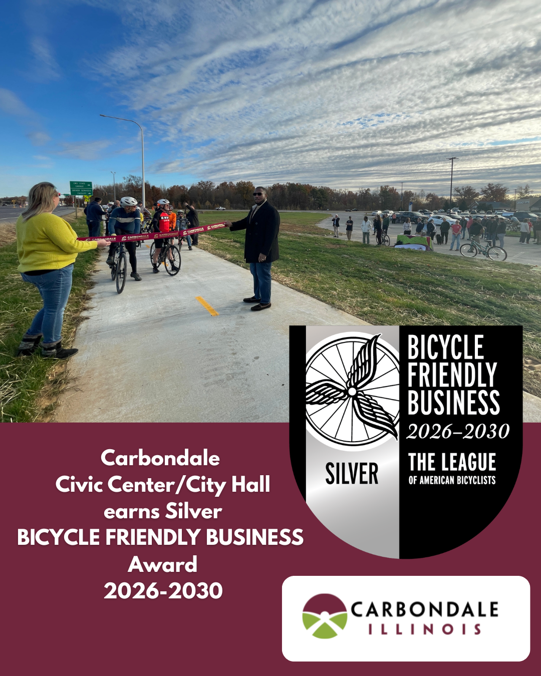 Carbondale Civic Center/City Hall named a Silver Bicycle Friendly