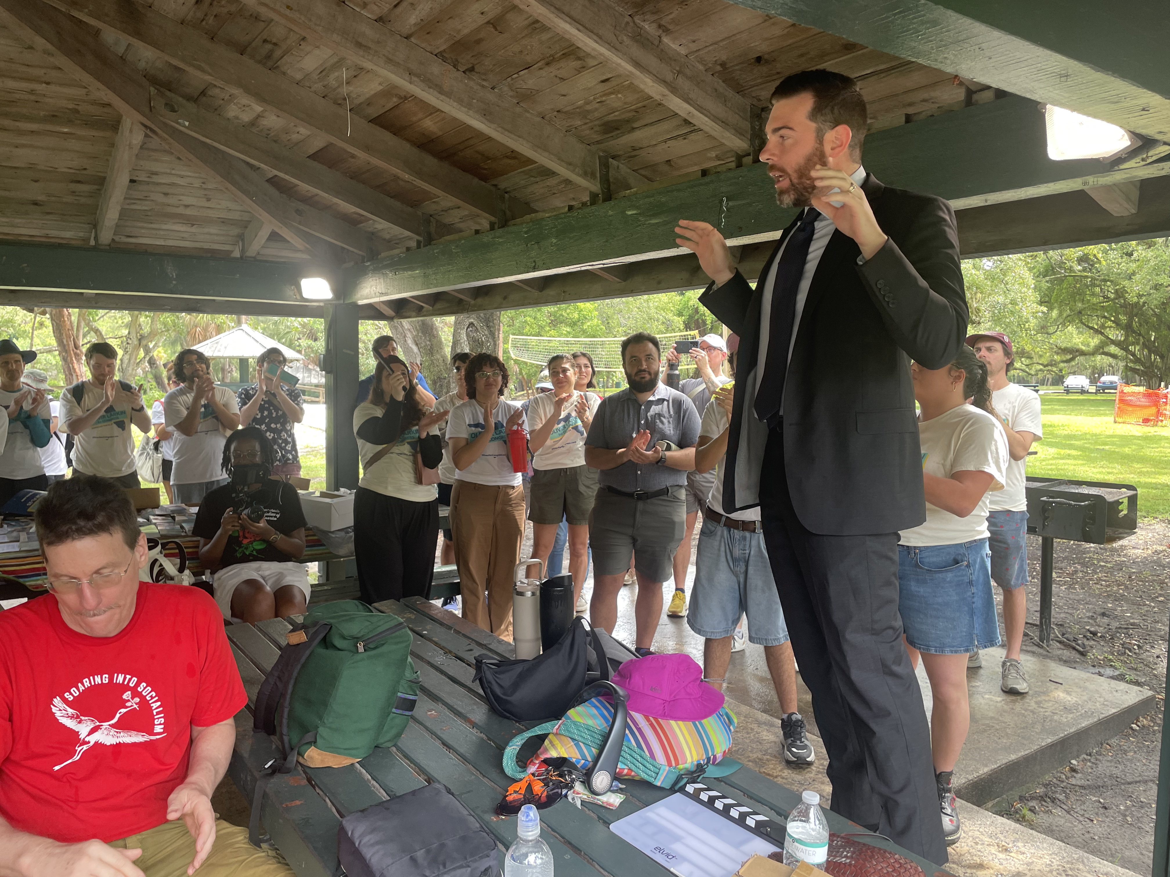 In FL-25, a Democratic Socialist challenger bets on doors, not
