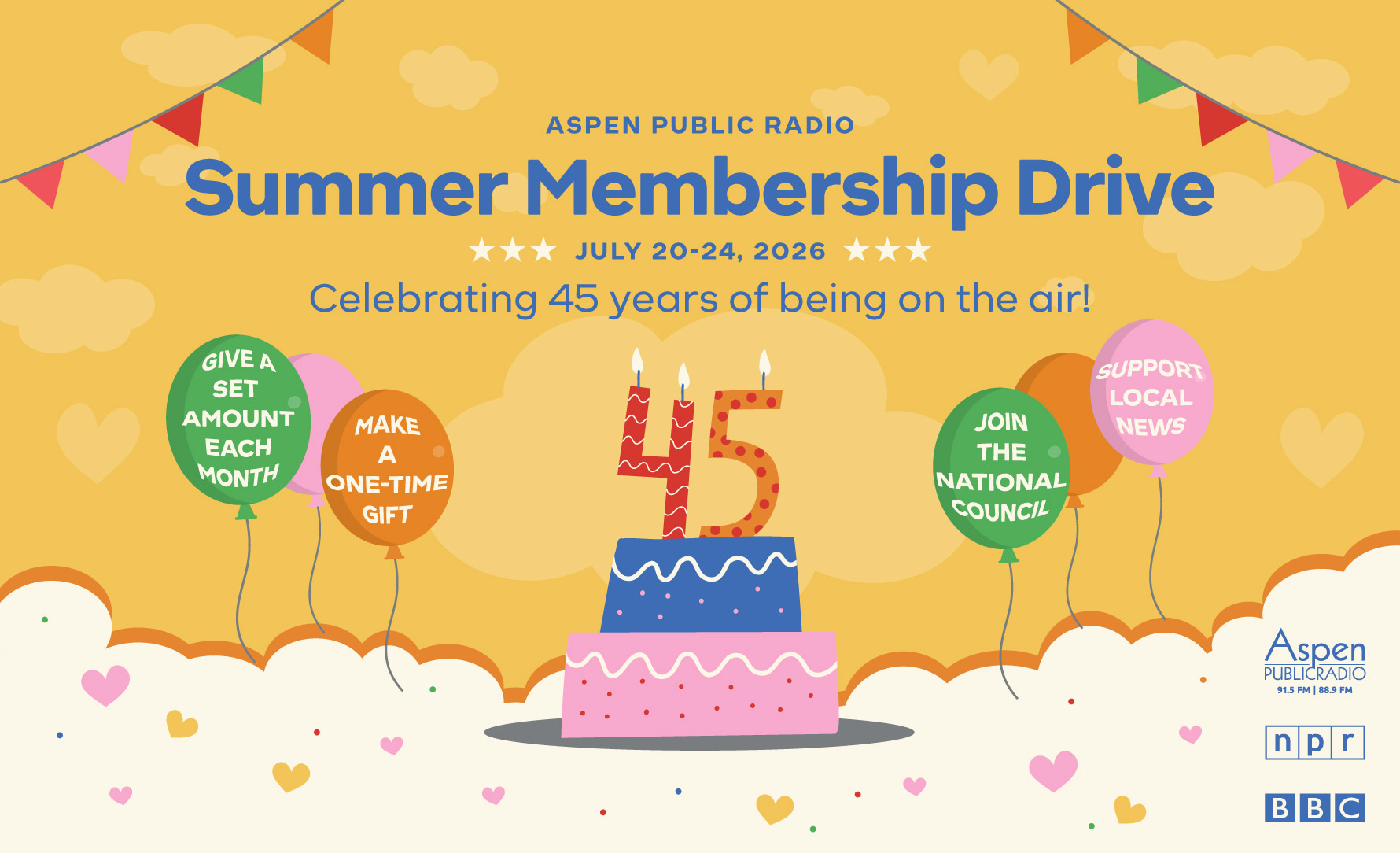 2026 Summer Membership Drive: Celebrate Aspen Public Radio's 45
