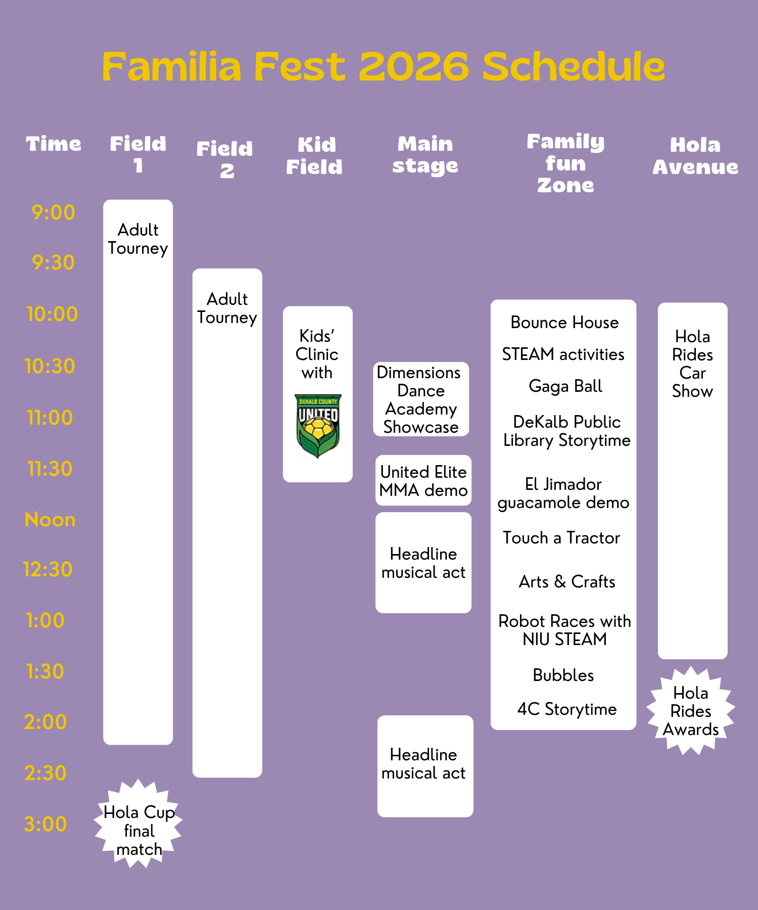 Familia Fest Schedule