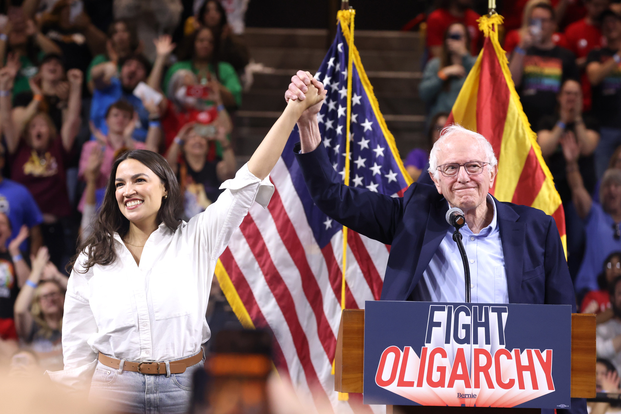 Igniting the crowd at the Bernie Sanders-AOC rally didn't take a plan — just the right messenger