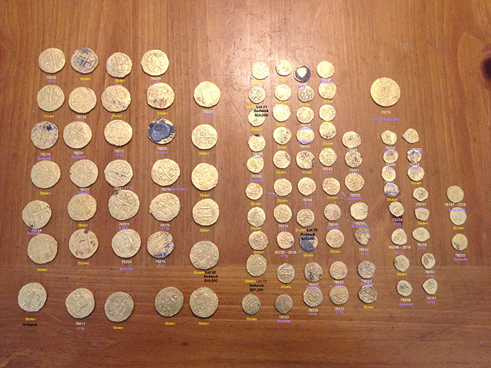 FWC recovers 37 stolen gold coins from 1715 fleet shipwrecks