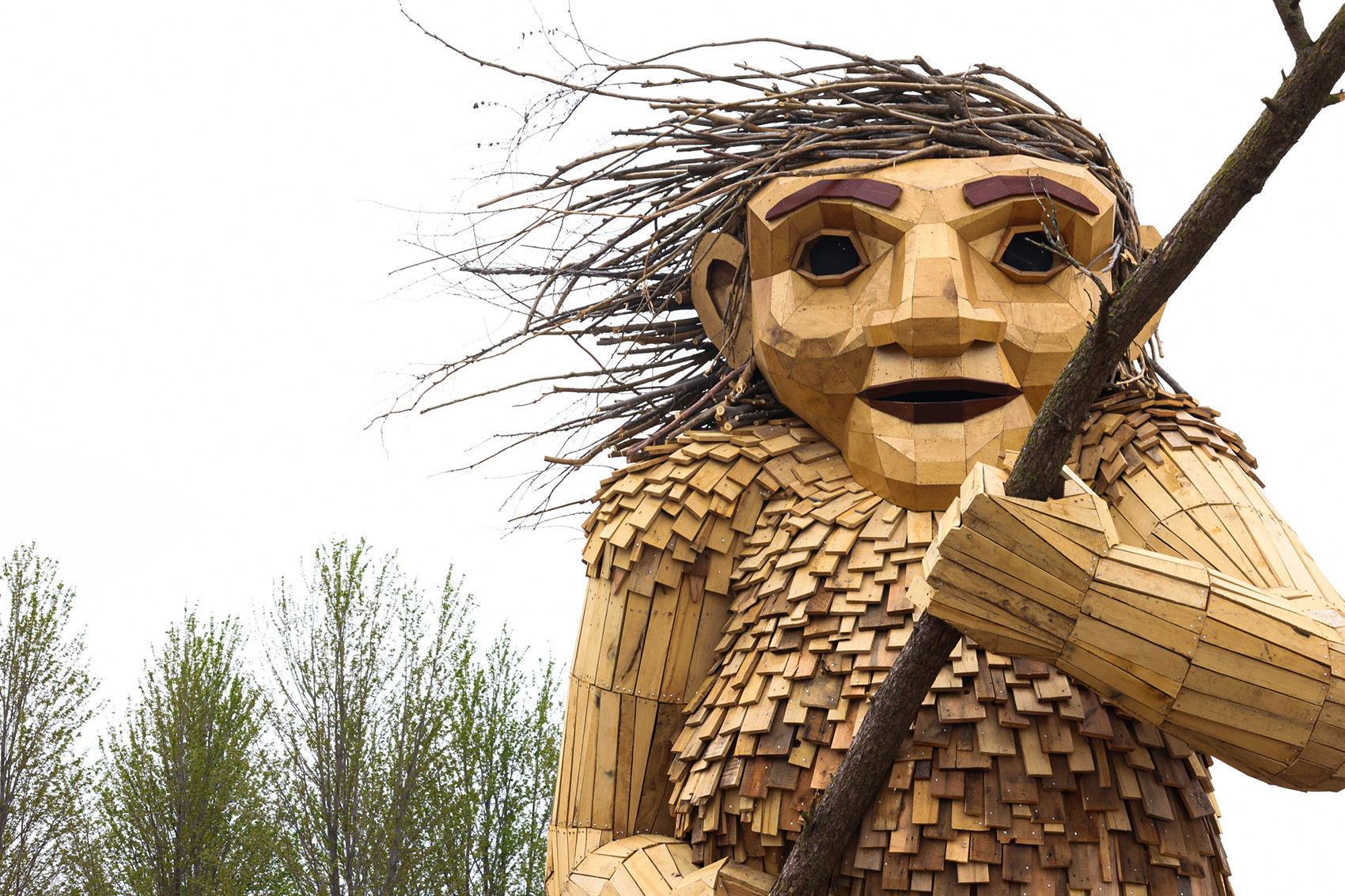 Artist Thomas Dambo builds four hidden, wooden troll sculptures in
