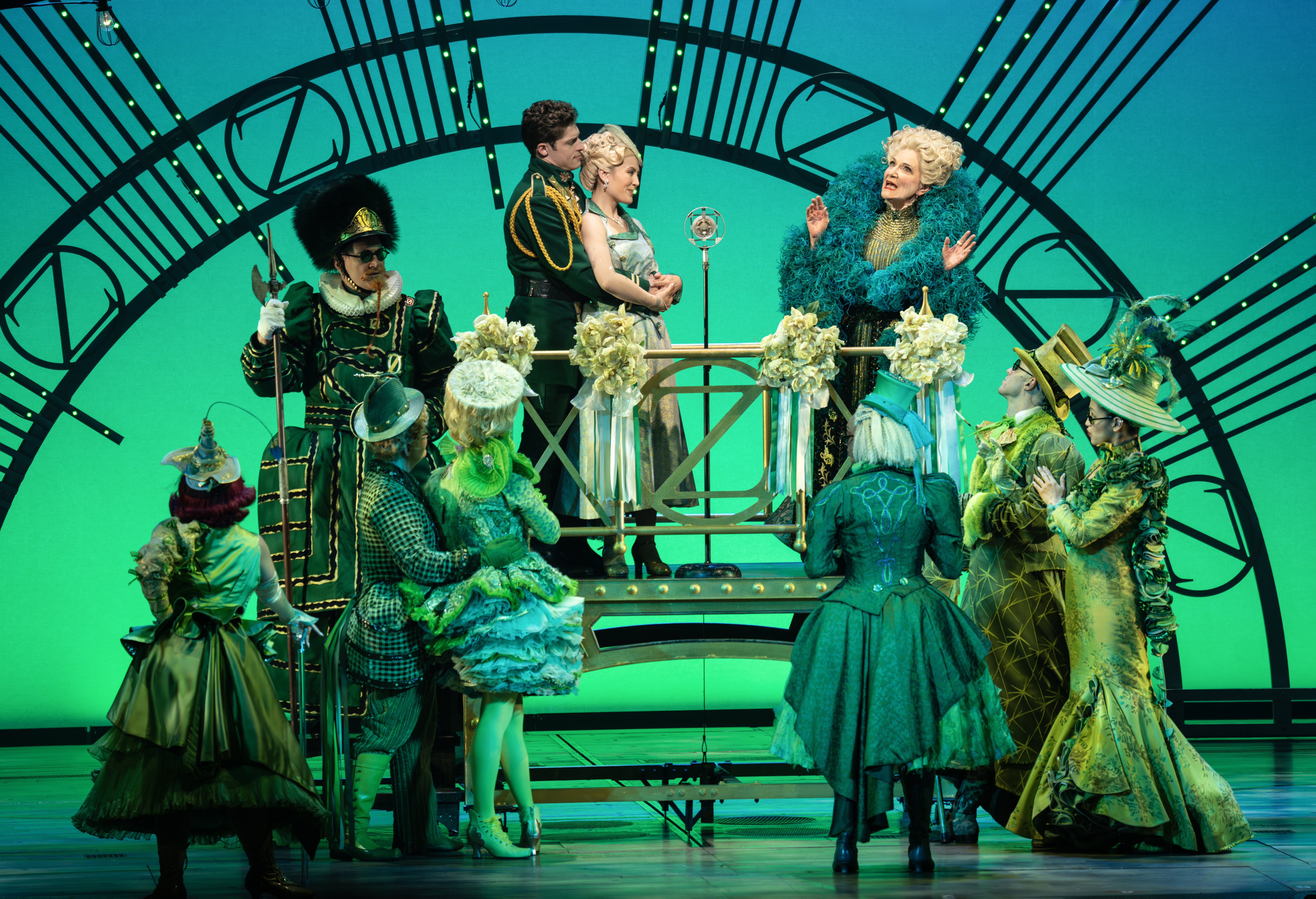 slim fit dress slacks Wicked: For Good (2025) Madame Morrible Green Lightning Dress Outfits   Coshduk