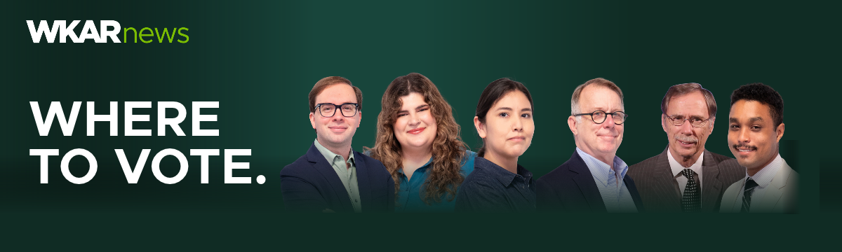 Where to vote: WKAR News, with portraits of six members of the election reporting team.