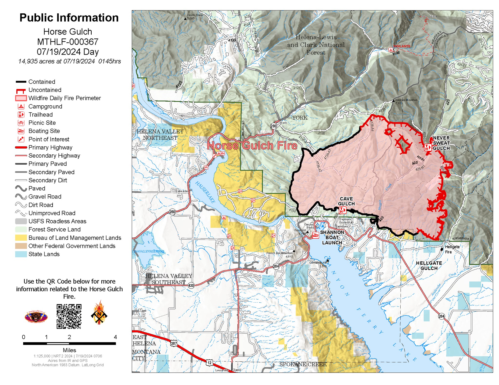 Blacktail Canyon Fire evacuation warnings, Horse Gulch Fire