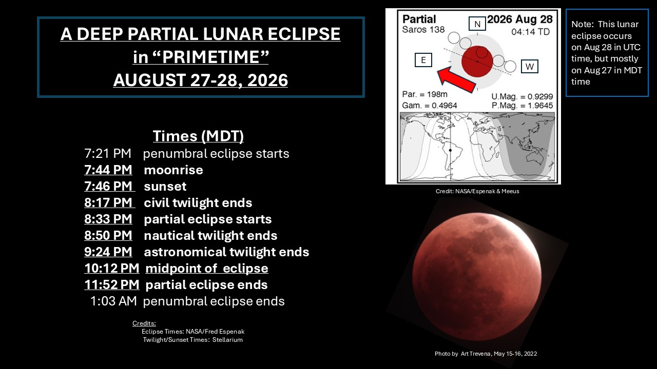 Western Slope Skies - Primetime Lunar Eclipse - August 27