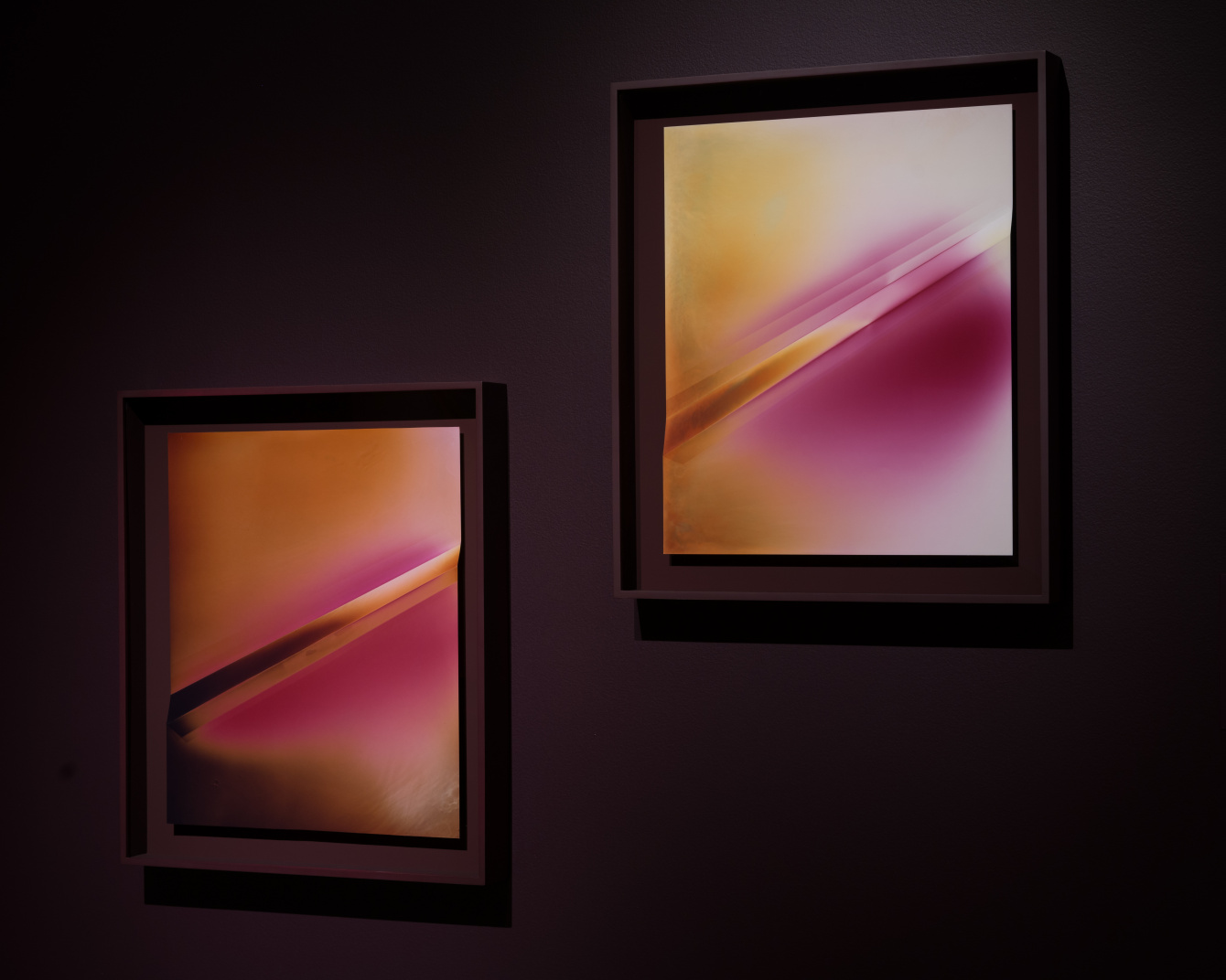 Artist works with toxic chemicals in the dark for abstract