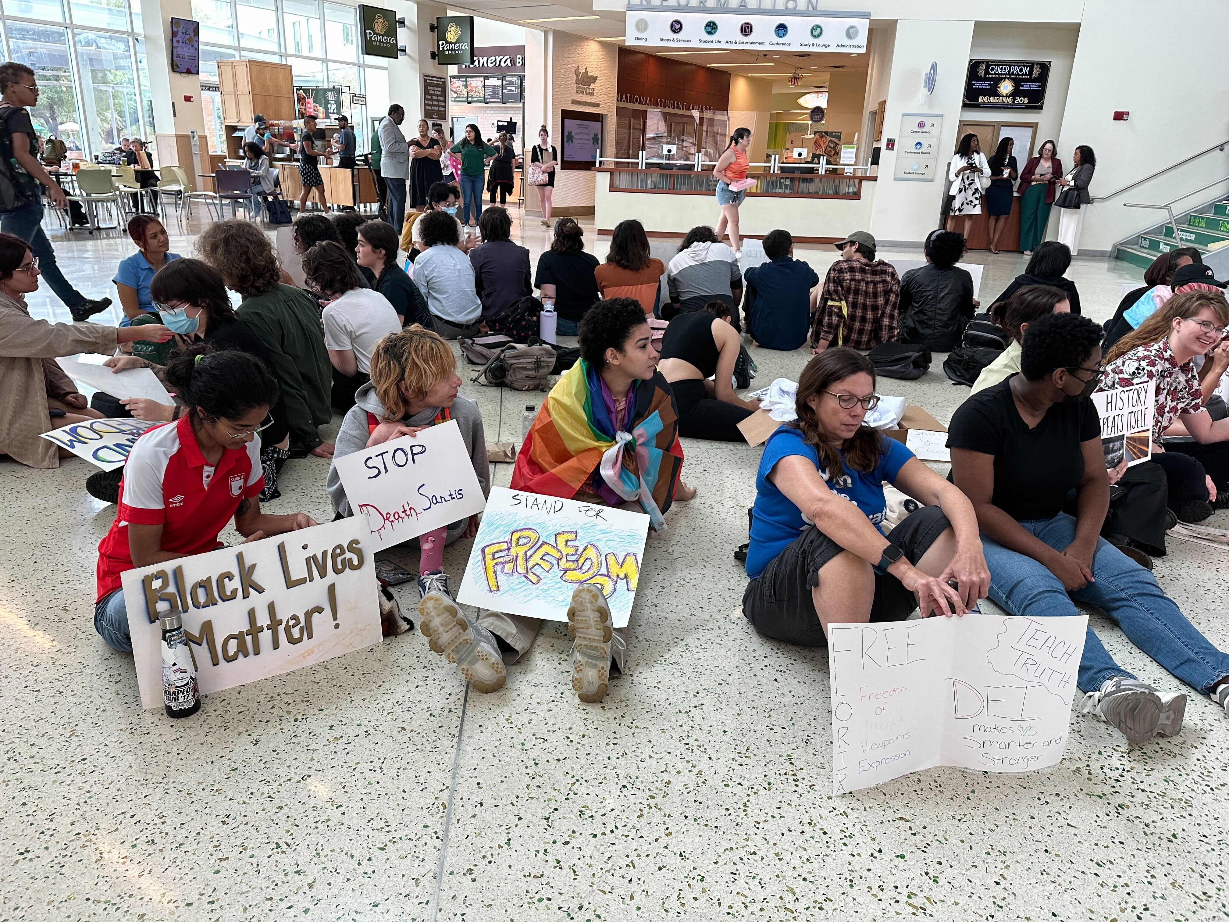 Students rally against DEI after USF Board of Trustees meeting | WUSF  Public Media