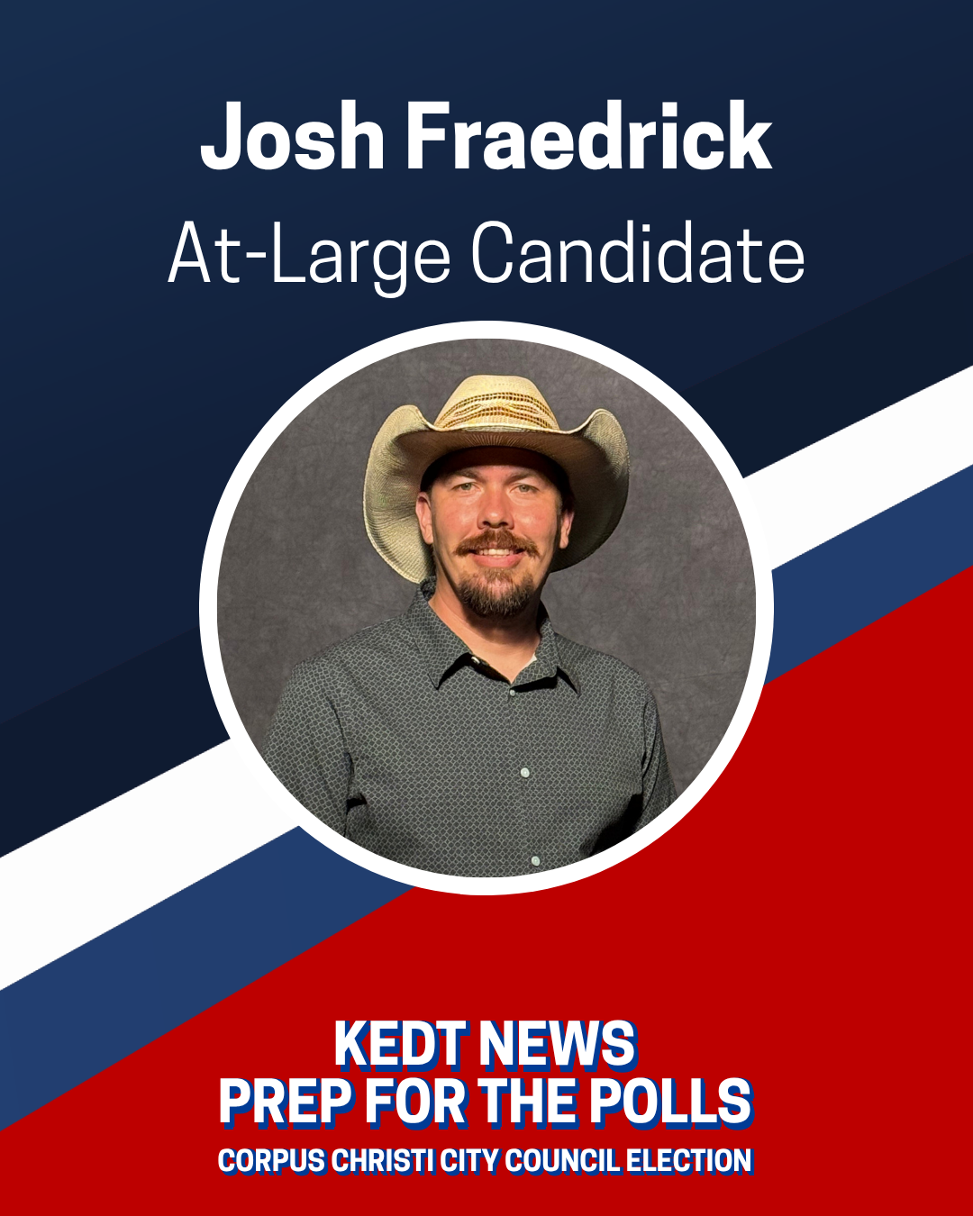 Joshua Fraedrick at-large City Council candidate graphic