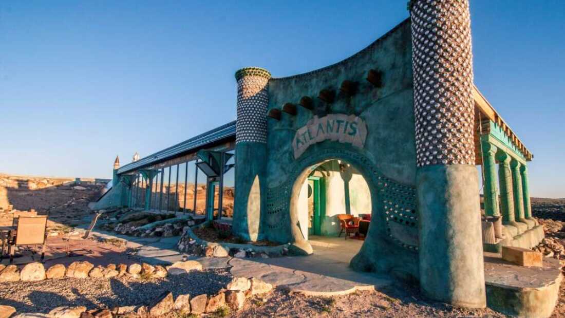 The 2,000-square-foot Earthship Atlantis, designed by architect Michael Reynolds, was recently completed. It’s on the market for $825,000.