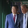President Trump and Chinese President Xi Jinping tour Zhongnanhai Garden in Beijing in May.