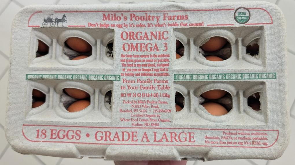 Eggs branded Milo