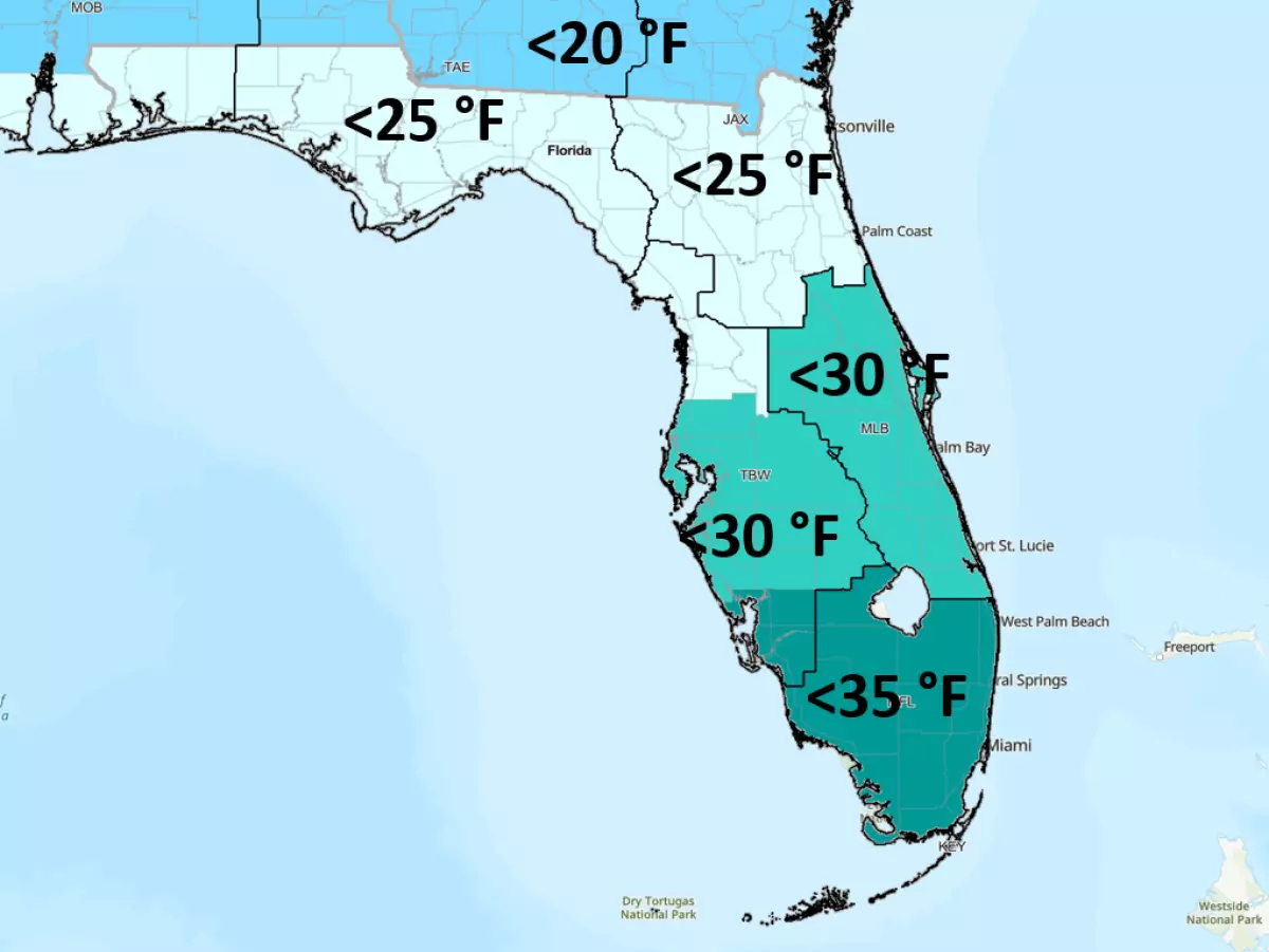 Cold Weather Advisory criteria.