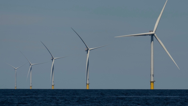 Wind turbines operate in July at the Vineyard Wind 1 offshore wind farm off the coast of Massachusetts.