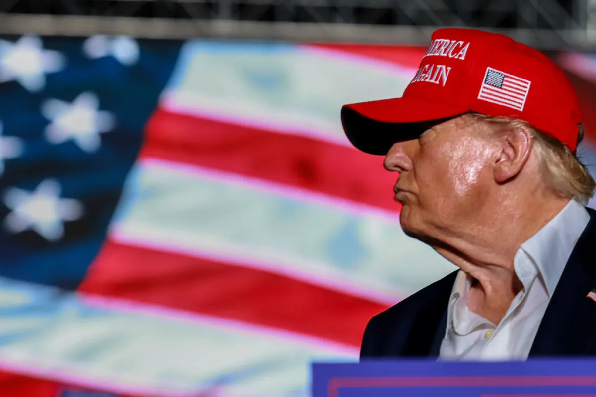 Former President Donald Trump speaks at a campaign rally at the Trump National Doral Golf Club in Florida on Tuesday.