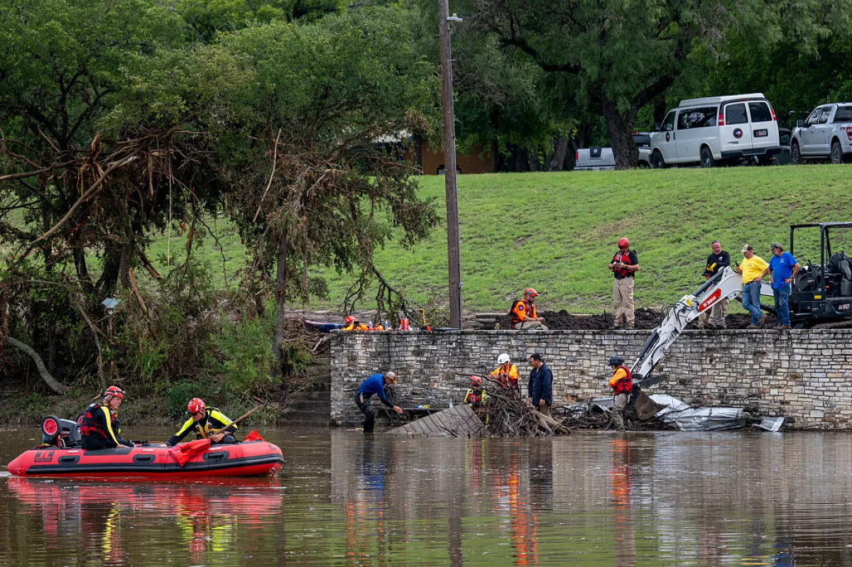 Search and rescue workers in Kerrville, Texas after catastrophic flash floods in July 2025. Policy changes at FEMA under the Trump administration created a bottleneck that slowed parts of the federal response, NPR found. Those changes rolled back Katrina-era reforms.