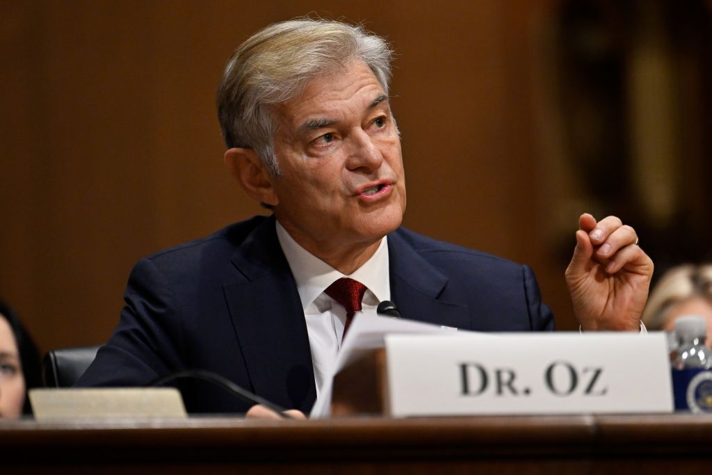 Dr. Mehmet Oz speaks before the Senate Finance Committee during his confirmation hearing to lead the U.S. Centers for Medicare and Medicaid Services in Washington, D.C. on Friday.