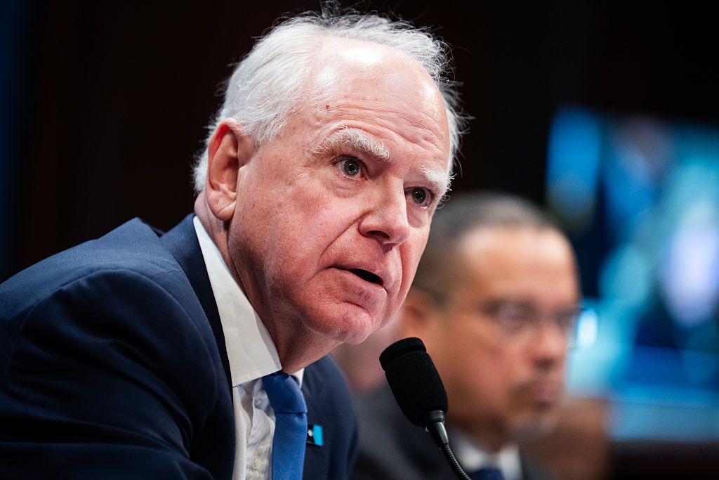 Minnesota Gov. Tim Walz testifies during a House Oversight and Government Reform Committee hearing about fraud on Wednesday.